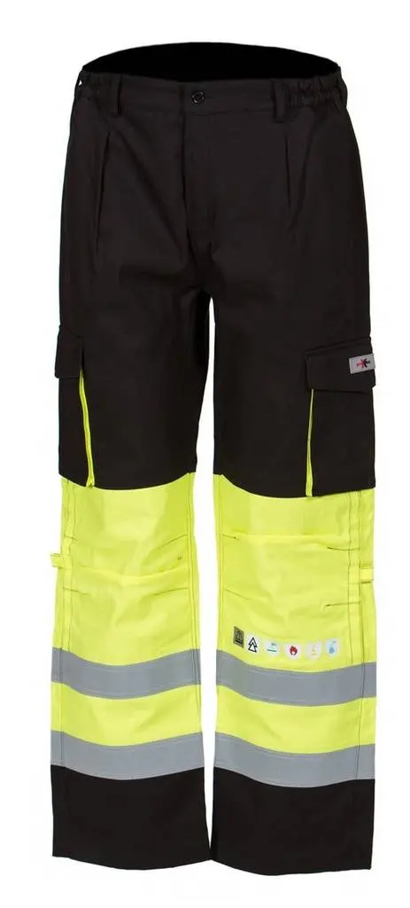 Multinormi kelta/musta housut EN 20471, EN 1149-5, EN 11612, EN 11611, IEC 61482, EN 13034 Priha 50