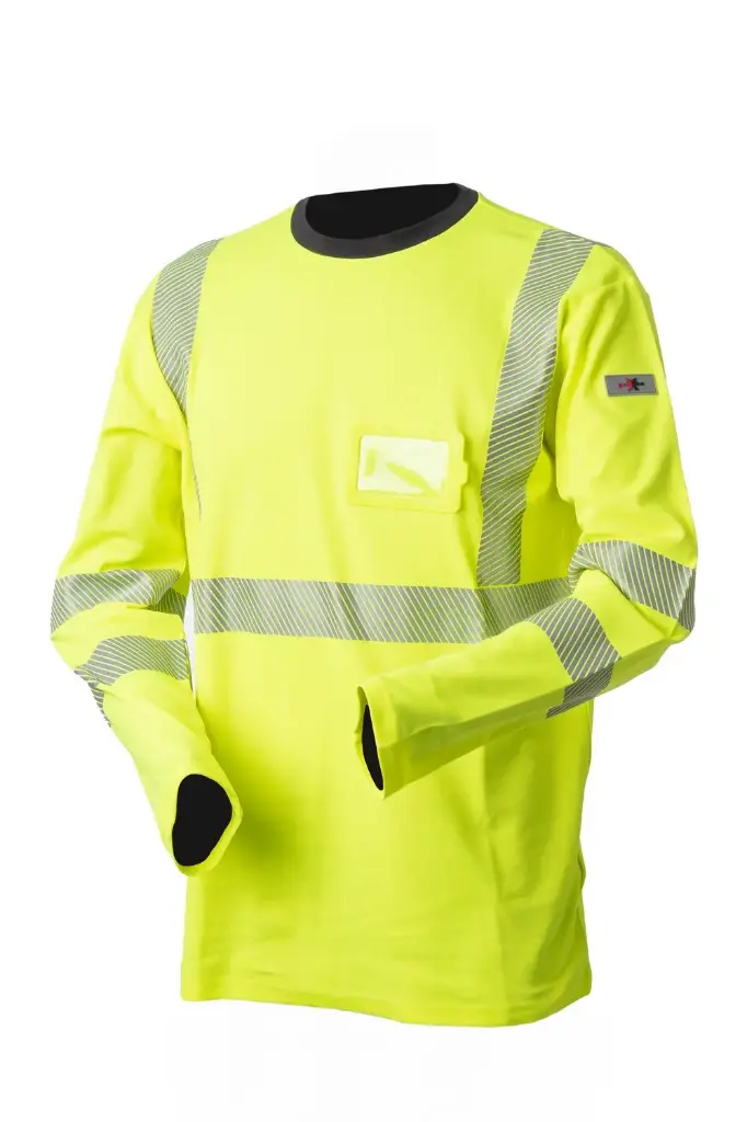 T-paita Hi-Vis keltainen pitkä hiha EN20471 LK.2, CO/PES Priha M