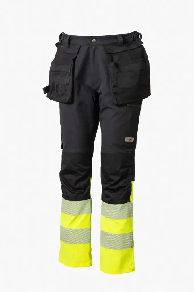 Riipputaskuhousu Hi-Vis Stretch kelta/musta