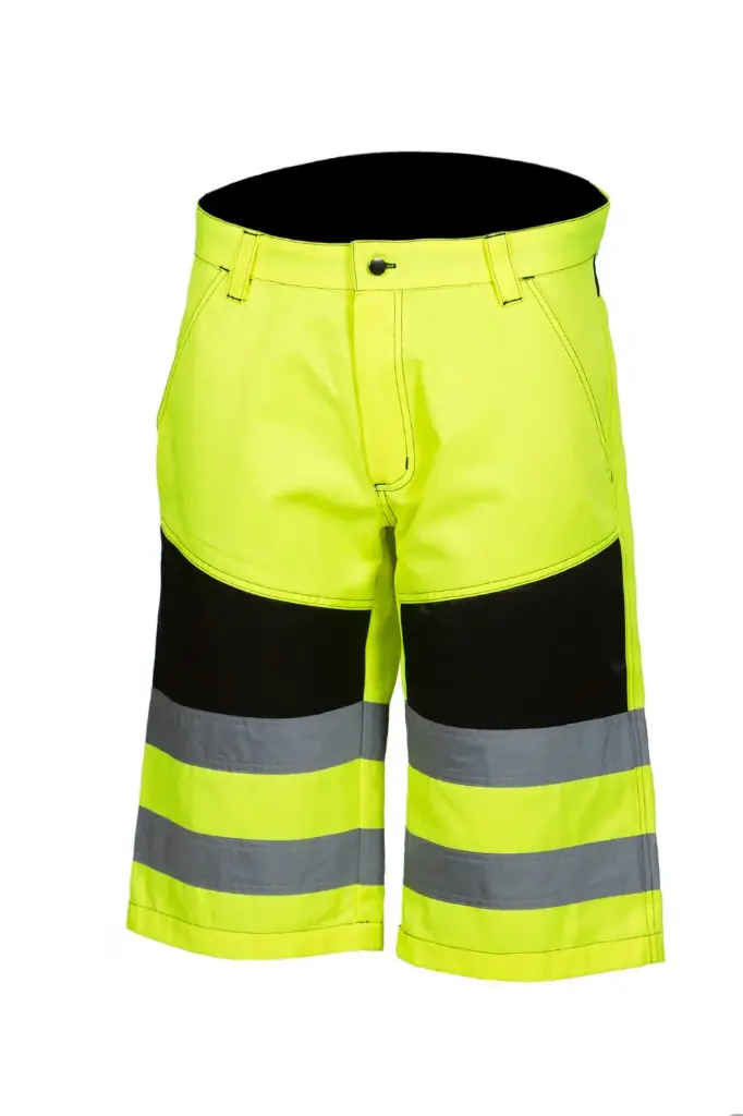 Huomioväriset shortsit kelta/musta - 4325 