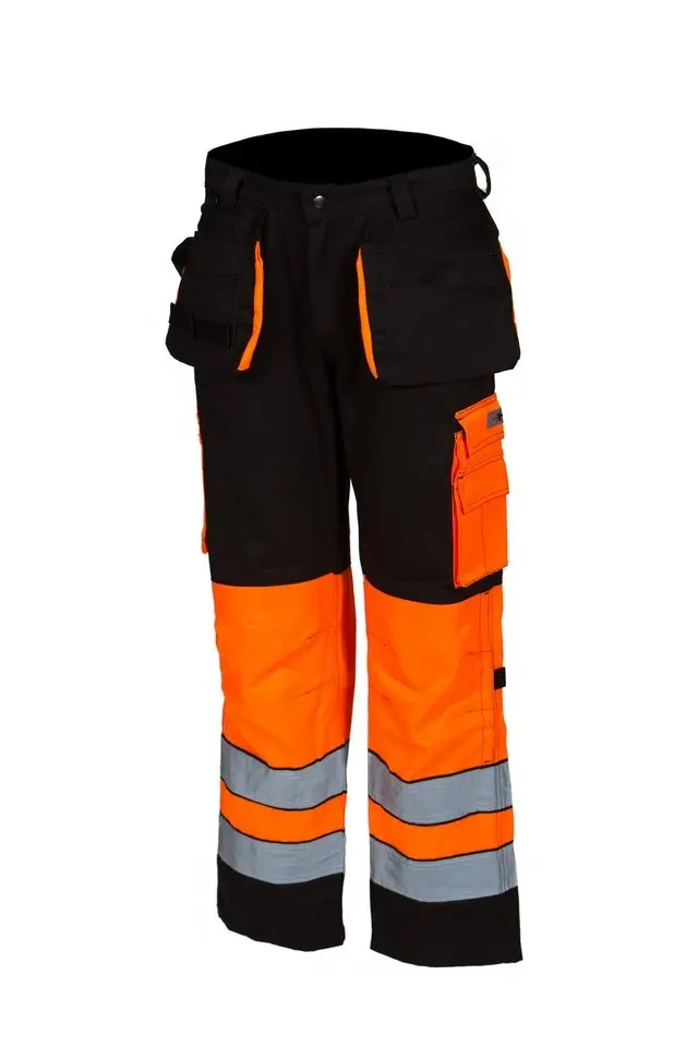 Huomiovärinen riipputaskuhousu oranssi/musta - 4042