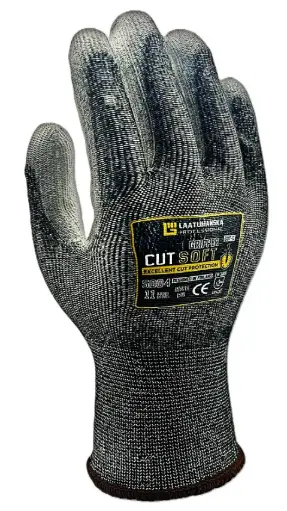 Cut Soft C-luokan viiltokäsine. CutSoft on valmistettu HPPE langasta. Kämmenessä on PU pinnoitus. Erittain pehmeä ja mukava tuntuinen käsine. Ominaisuudet • C-Tason viiltosuojaus • Soft • Valmistettu kestävyyttä ja tarkkaa istuvuutta ajatellen, 13GG • PU pinnoitettu • Vähän nukkaantuva rakenne 10