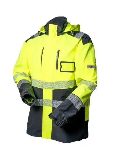 Huomiovärinen Stretch takki kelta/musta - 4146 
