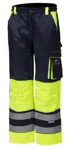 Huomioväriset vyötäröhousut kelta/sininen - 4025 